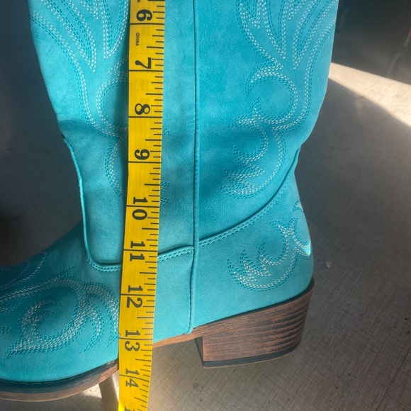 Turquoise Roper knee high suede  Cowboy boots 11🦋 - Picture 10 of 11